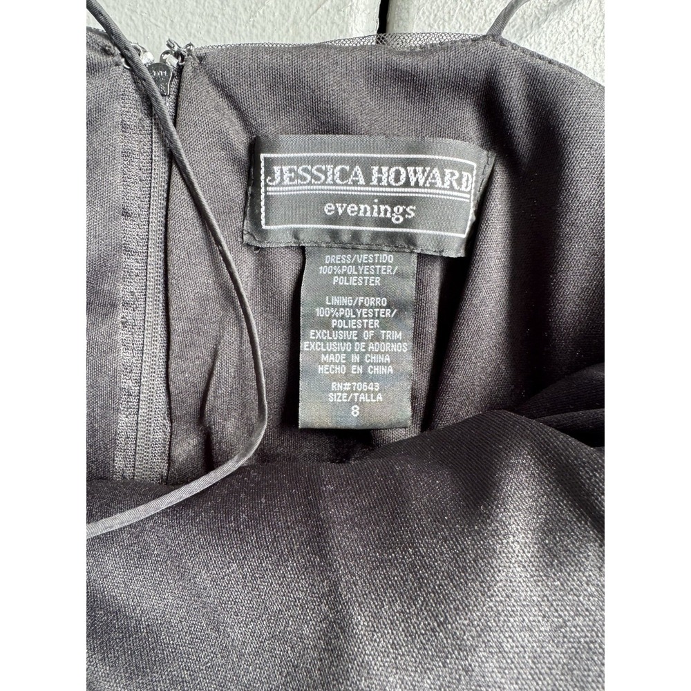 Jessica Howard Vintage 2000s Women Spaghetti Strap Tulle Prom Lace Dark Dress‎ 8 - Picture 7 of 8